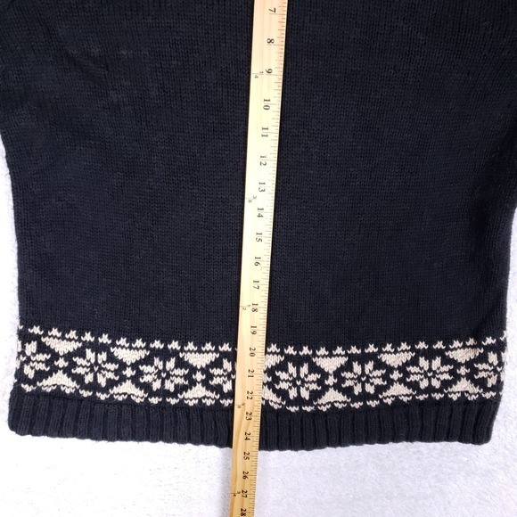 Vintage Lauren Ralph Lauren Hand Knit Skier Mock Neck Sweater M Black - Picture 8 of 8